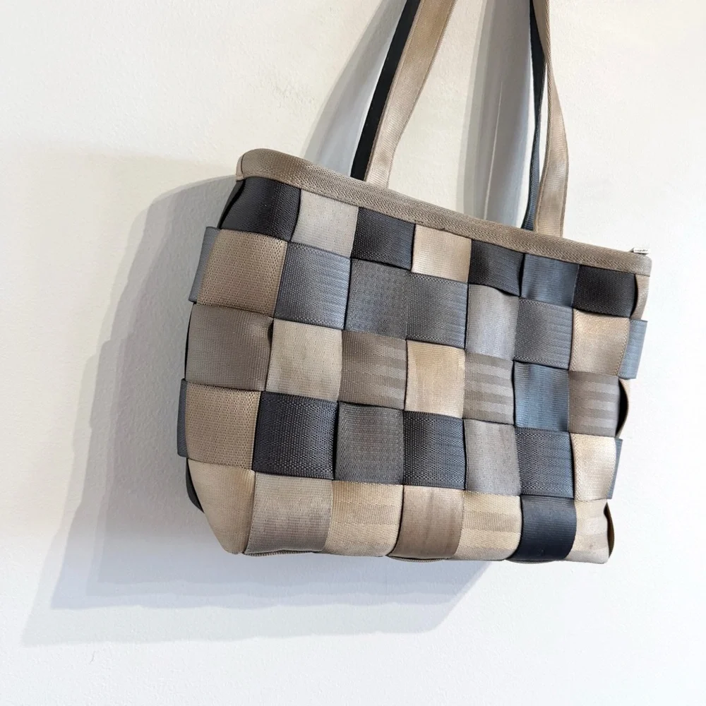 Harvey’s Seatbelt Bag Treecycle large satchel neutral multi-color woven